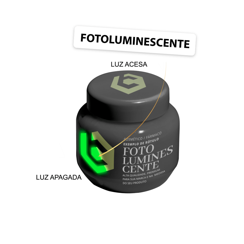 rótulos para cosméticos e suplementos Acabamento Fotoluminescente LabelColor